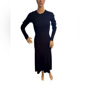 LOFT Black Long Sleeve Black Sweater Dress